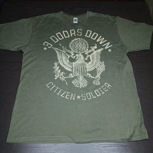 3 Doors Down Citizen Soldier Green Concert Tour T Shirt A05 Adult Large